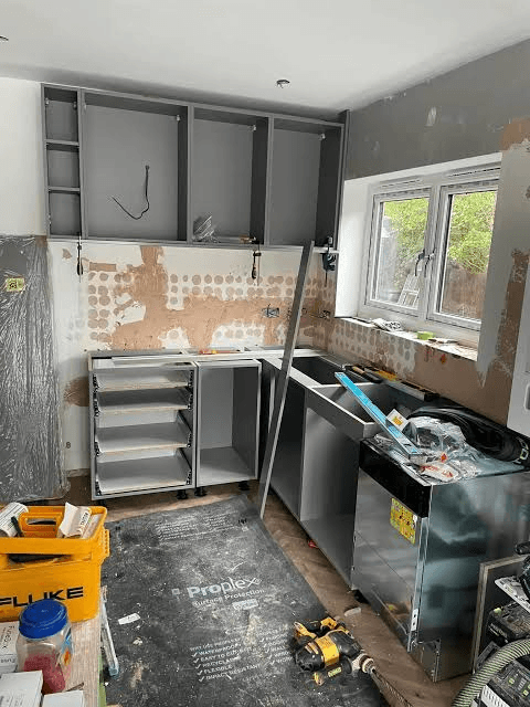 The same kitchen before the work started